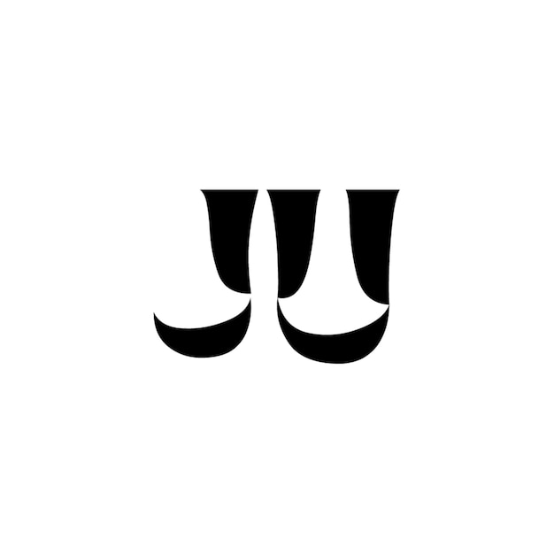 JU monograma logotipo diseño carta texto nombre símbolo monocromo logotipo alfabeto carácter simple logotipo