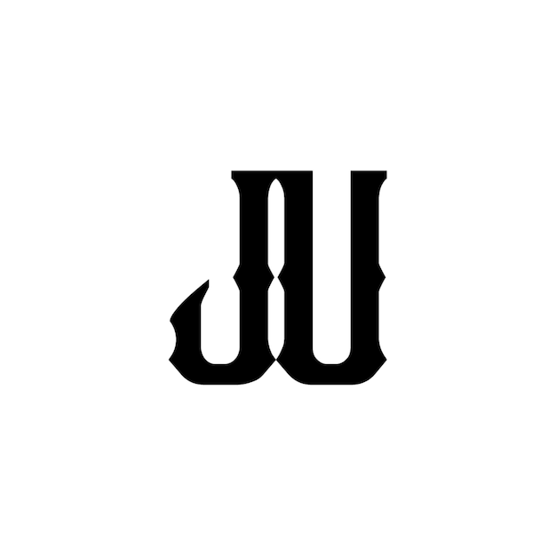 JU monograma logotipo diseño carta texto nombre símbolo monocromo logotipo alfabeto carácter simple logotipo