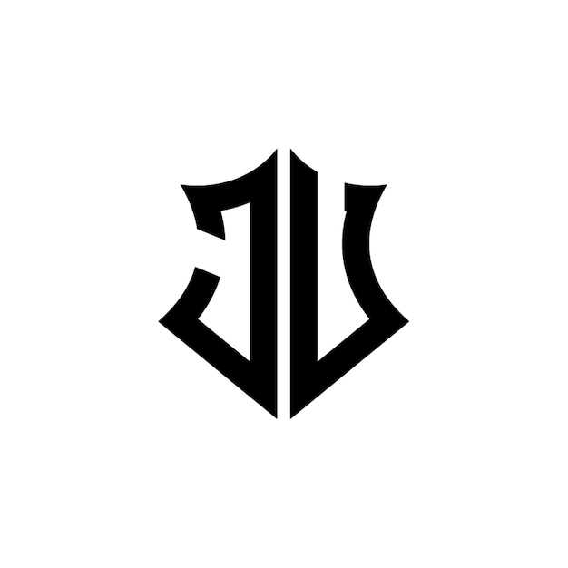 JU monograma logotipo diseño carta texto nombre símbolo monocromo logotipo alfabeto carácter simple logotipo