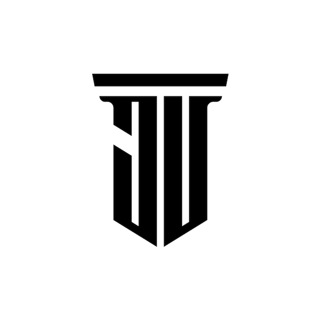 JU monograma logotipo diseño carta texto nombre símbolo monocromo logotipo alfabeto carácter simple logotipo