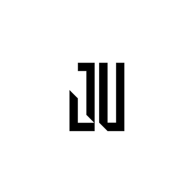 JU monograma logotipo diseño carta texto nombre símbolo monocromo logotipo alfabeto carácter simple logotipo