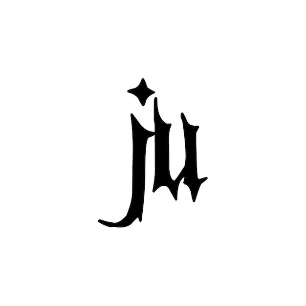 JU monograma logotipo diseño carta texto nombre símbolo monocromo logotipo alfabeto carácter simple logotipo