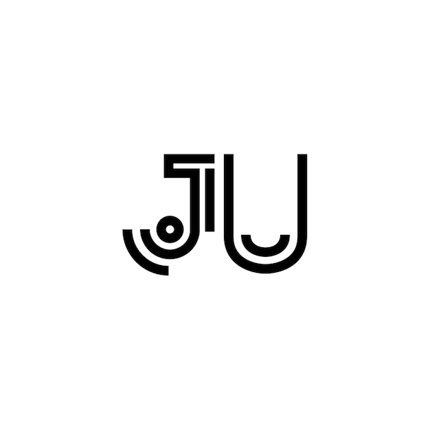 JU monograma logotipo diseño carta texto nombre símbolo monocromo logotipo alfabeto carácter simple logotipo