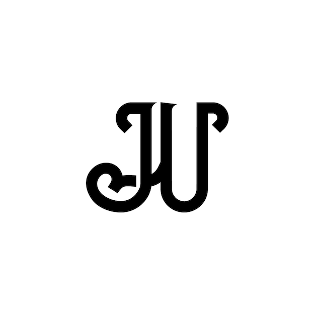 JU monograma logotipo diseño carta texto nombre símbolo monocromo logotipo alfabeto carácter simple logotipo