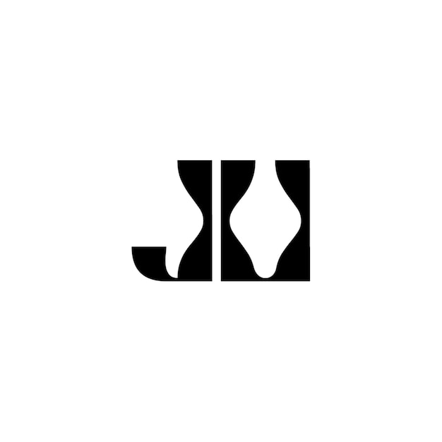 JU monograma logotipo diseño carta texto nombre símbolo monocromo logotipo alfabeto carácter simple logotipo