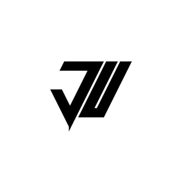 JU monograma logotipo diseño carta texto nombre símbolo monocromo logotipo alfabeto carácter simple logotipo