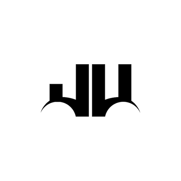 JU monograma logotipo diseño carta texto nombre símbolo monocromo logotipo alfabeto carácter simple logotipo