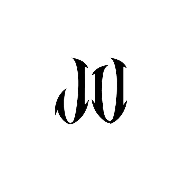JU monograma logotipo diseño carta texto nombre símbolo monocromo logotipo alfabeto carácter simple logotipo