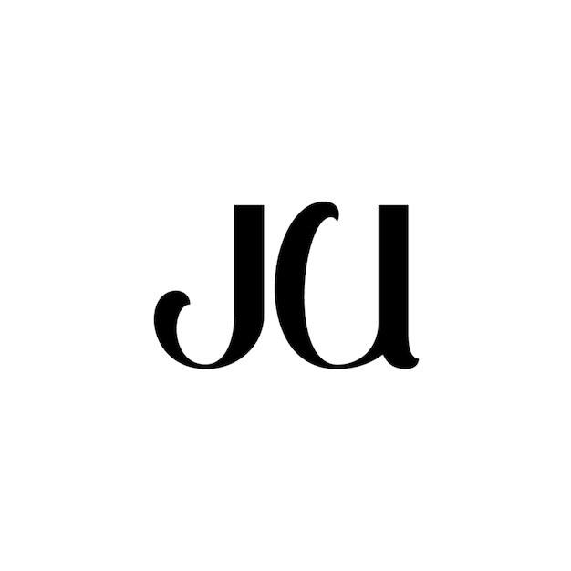 JU monograma logotipo diseño carta texto nombre símbolo monocromo logotipo alfabeto carácter simple logotipo