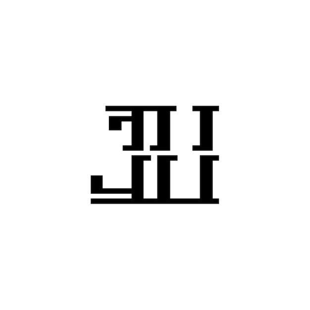 JU monograma logotipo diseño carta texto nombre símbolo monocromo logotipo alfabeto carácter simple logotipo
