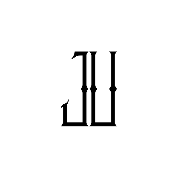 JU monograma logotipo diseño carta texto nombre símbolo monocromo logotipo alfabeto carácter simple logotipo
