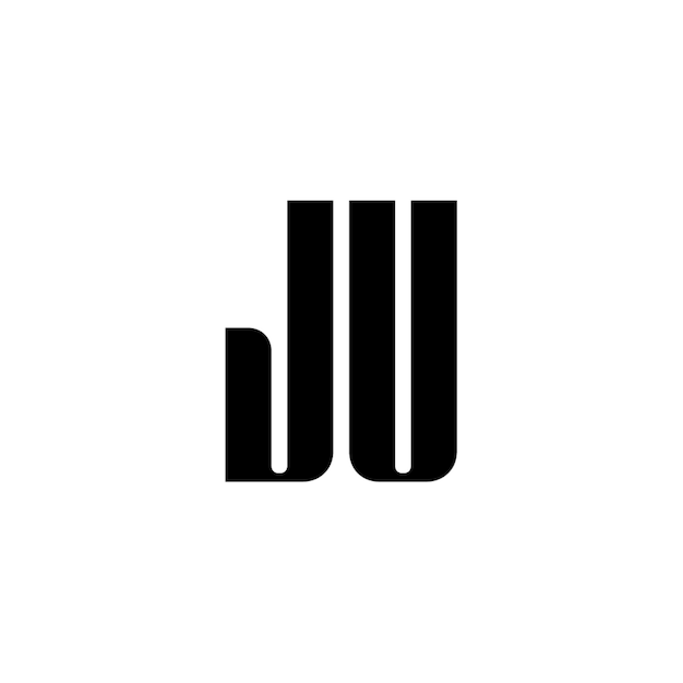 JU monograma logotipo diseño carta texto nombre símbolo monocromo logotipo alfabeto carácter simple logotipo