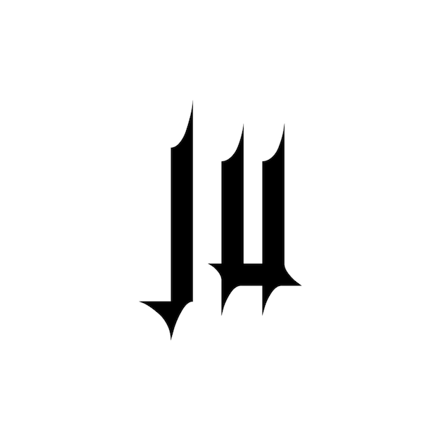 JU monograma logotipo diseño carta texto nombre símbolo monocromo logotipo alfabeto carácter simple logotipo