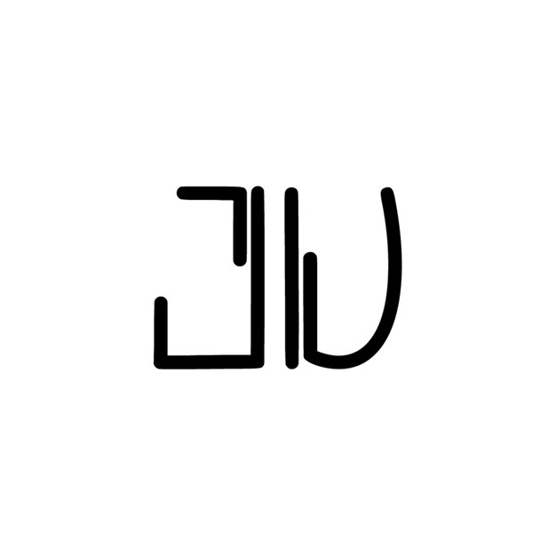 JU monograma logotipo diseño carta texto nombre símbolo monocromo logotipo alfabeto carácter simple logotipo