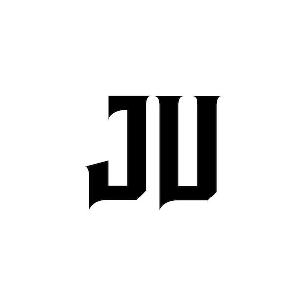 JU monograma logotipo diseño carta texto nombre símbolo monocromo logotipo alfabeto carácter simple logotipo