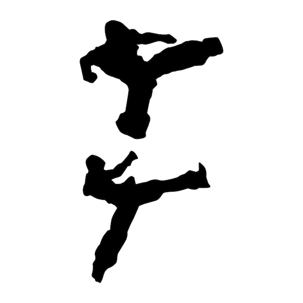 Judo karate luchador juego jugador silueta formas dibujo Vol 02