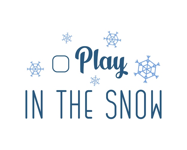 Vector juega en el texto de la nieve. meta para las vacaciones de invierno