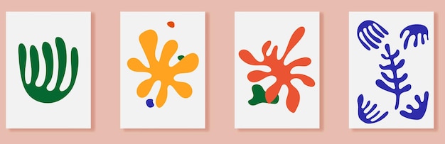 Juego de 4 pósteres de pared inspirados en Matisse