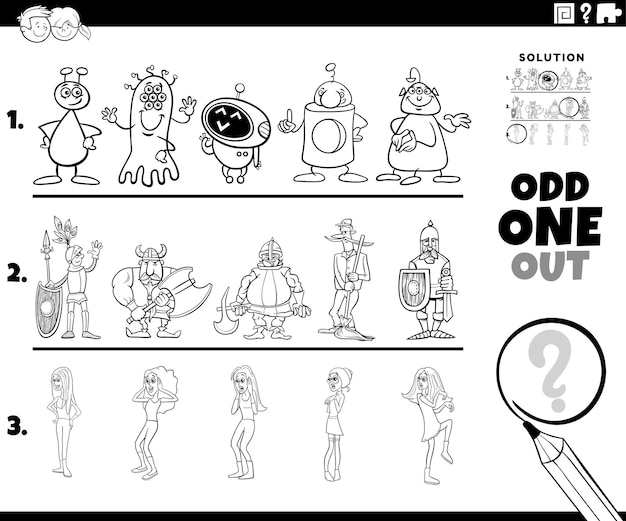 Un juego de actividades extrañas con personajes de dibujos animados