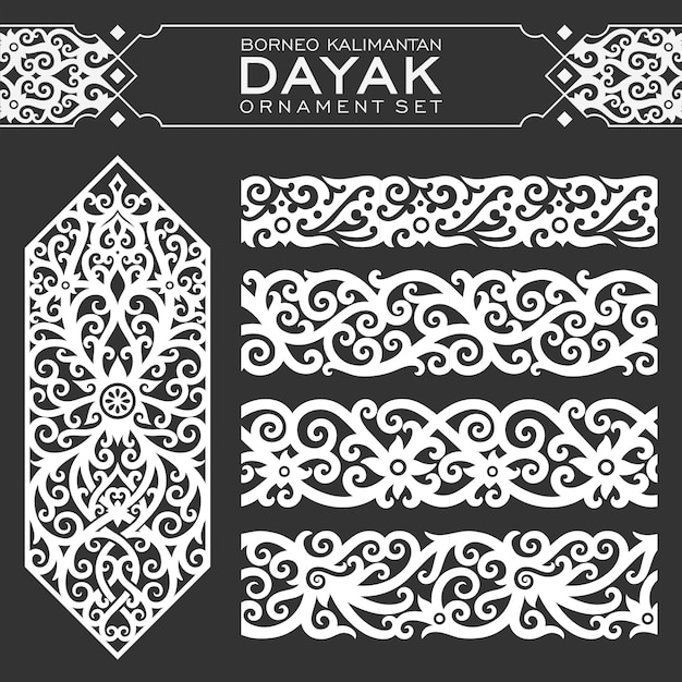 Juego de adornos de Borneo Kalimantan Dayak