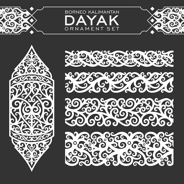 Juego de adornos de Borneo Kalimantan Dayak