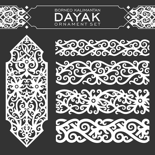 Juego de adornos de Borneo Kalimantan Dayak