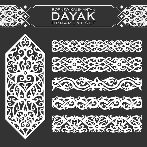 Juego de adornos de Borneo Kalimantan Dayak