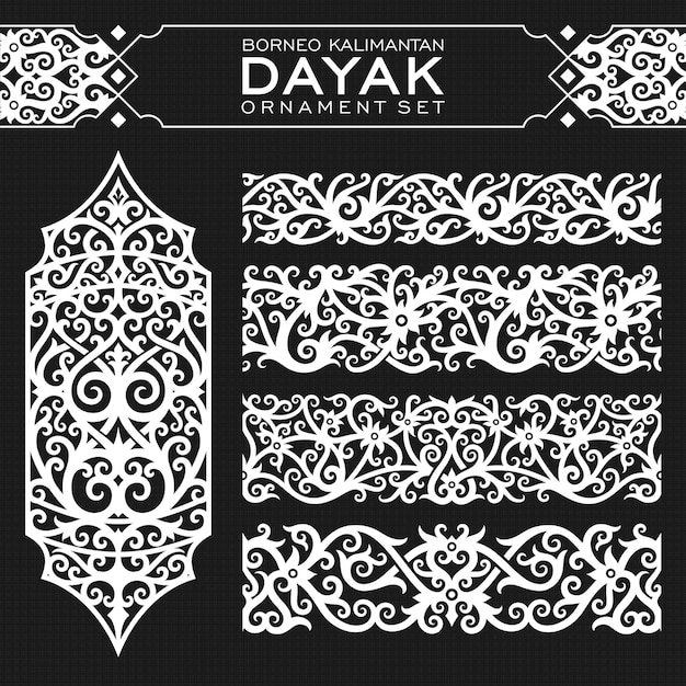 Juego de adornos de Borneo Kalimantan Dayak