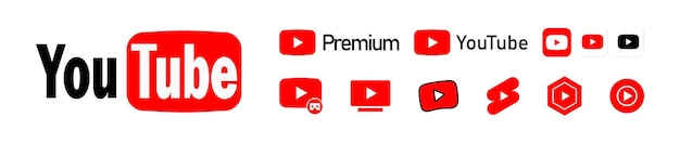 Juego de alojamiento de videos populares de YouTube de logotipos Ilustración editorial vectorial roja plana Rivne Ucrania 10 de abril de 2023