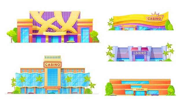 Vector el juego de apuestas alberga el icono de la fachada exterior del casino.