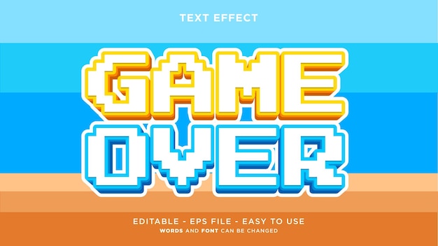 Juego de arcade efecto de texto editable 3d
