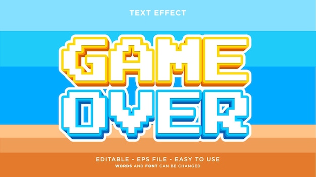 Vector juego de arcade efecto de texto editable 3d