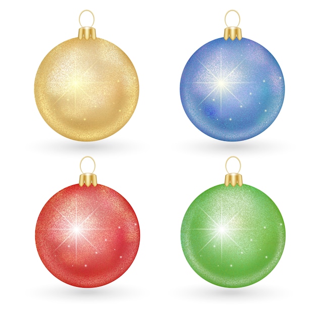 Juego de bolas decorativas de Navidad con destellos.