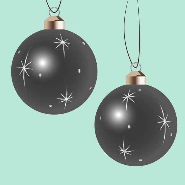 Juego de bolas navideñas con estampado de estrellas