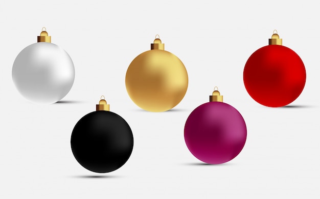 Vector juego de bolas navideñas