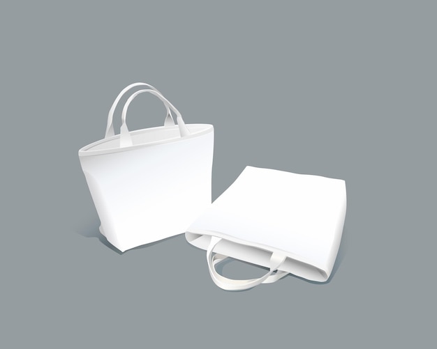 Juego de bolsas de compras de maquetas de tela o plástico para diseño de marca e identidad corporativa