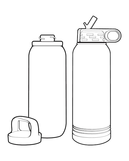 Juego de botella de vaso estilo de arte de línea botella de vaso ilustración de botella de vaso Ilustración de botella de línea vectorial Botella moderna Concepto de botella arte de línea de botella de vaso para entrenamiento