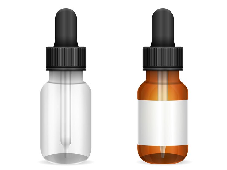 Vector juego de botellas médicas de vidrio