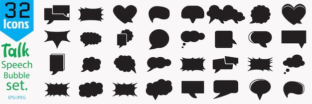 Juego de burbujas de discurso Burbujas de discurso cómico Burbuja de conversación Diseño de vector de colección de burbujas de discurso en la nube