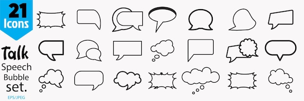 Juego de burbujas de discurso Burbujas de discurso cómico Burbuja de conversación Diseño de vector de colección de burbujas de discurso en la nube
