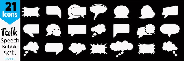 Juego de burbujas de discurso Burbujas de discurso cómico Burbuja de conversación Diseño de vector de colección de burbujas de discurso en la nube