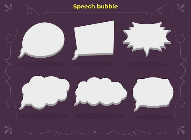 El juego de burbujas de habla 3D 08 es una caja de chat, un diálogo, un mensaje de texto, un paquete de elementos de globo de pensamiento.
