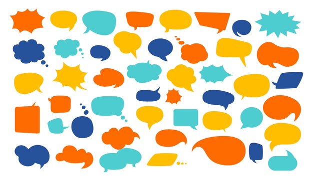 Juego de burbujas de voz Burbuja de conversación Colección de burbujas de voz en la nube Diseño vectorial