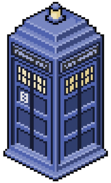 Juego de cabina telefónica en inglés de pixel art bit