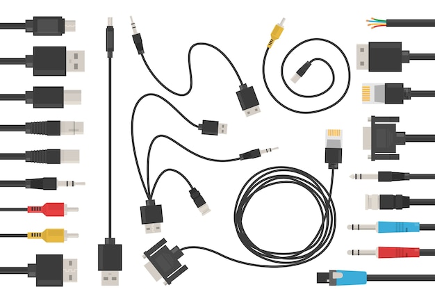 Juego de cables. usb para computadora, dispositivo de conexión