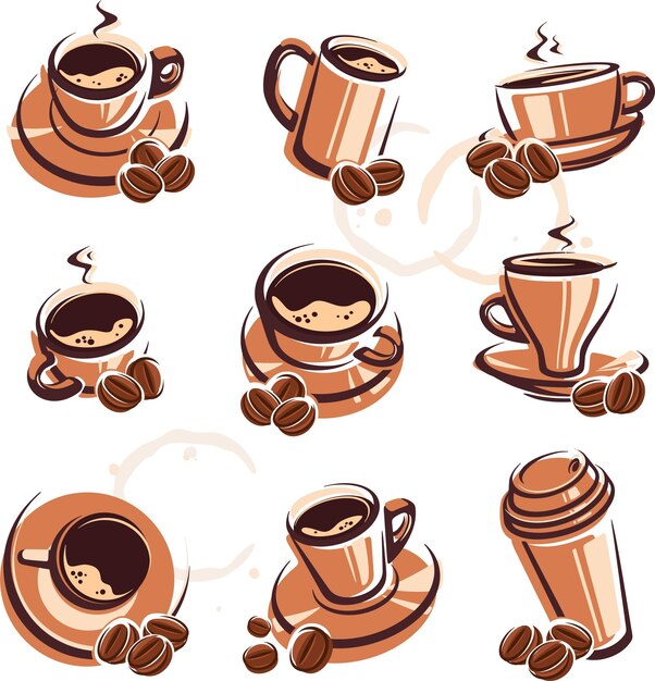 Juego de café Vector