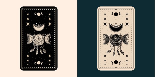 Juego de cartas de mesa de tarot místico