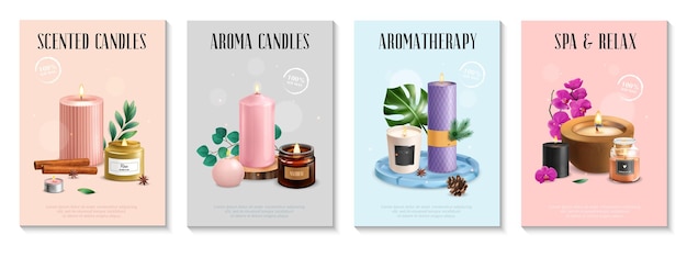 Juego de carteles de velas perfumadas