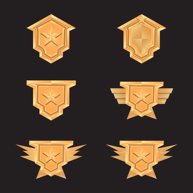 Juego de clasificación de insignias con varias variaciones.
