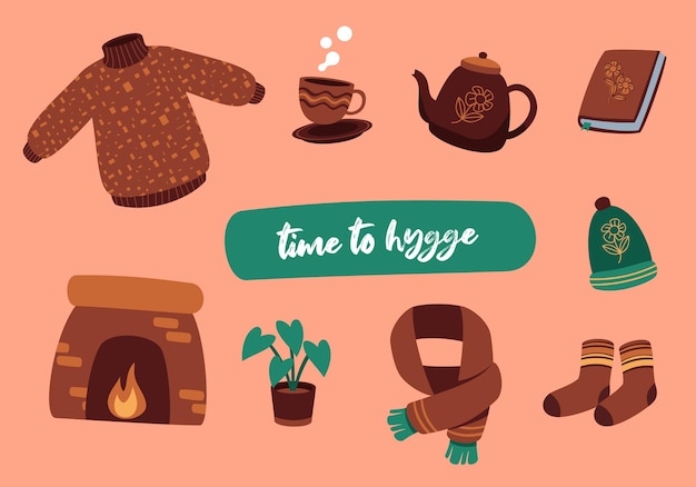 Juego de colección de elementos simples Time To Hygge